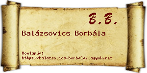 Balázsovics Borbála névjegykártya
