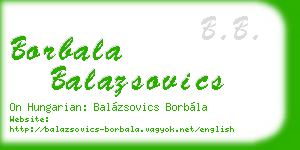 borbala balazsovics business card