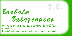 borbala balazsovics business card